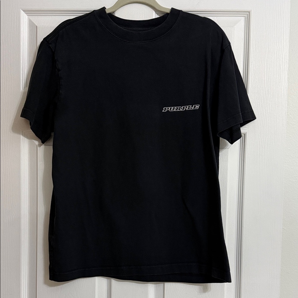 Purple Men’s Black Crewneck Logo Tee